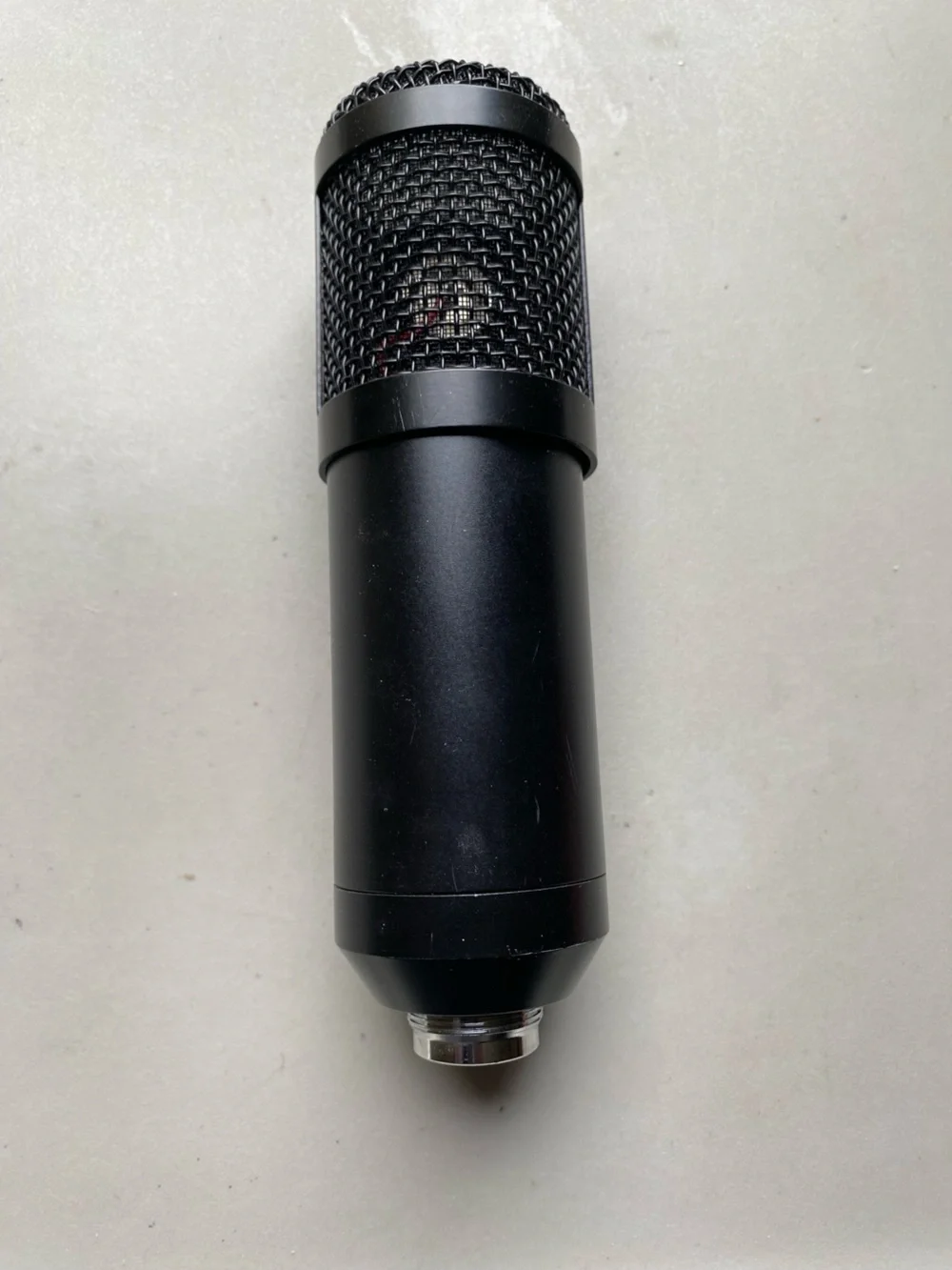 Black USB Desktop Microphone with Echo and Volume Controls